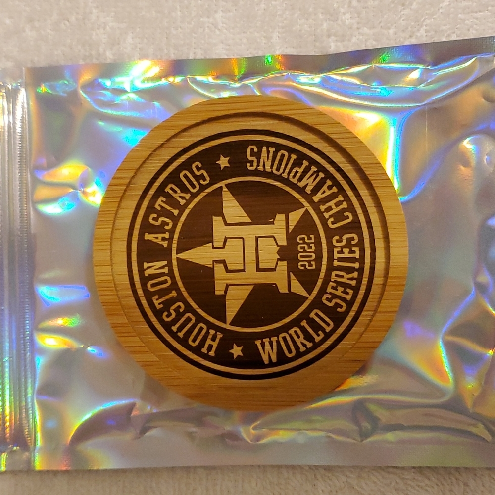Houston Astros 2022 World Series Champions coaster. (Wood work)